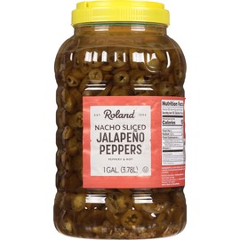 Roland Foods Nacho Sliced Jalapeno Peppers, Specialty Imported Food, 1 Gallon, Pack of 1