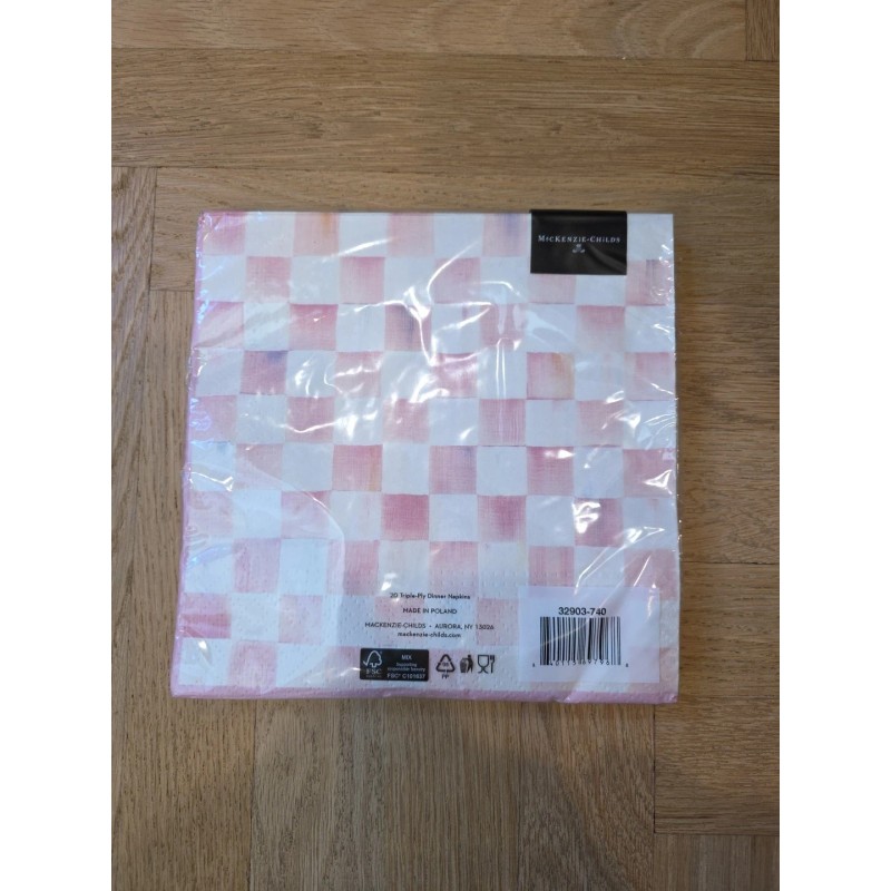 MacKenzie-Childs MacKenzie Childs Rosy Check Paper Dinner Napkins - 20pk