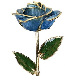 24k Gold Rose - Real Rose Dipped in Gold (Light Blue)