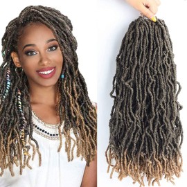 Faux Locs 24 Inch Crochet Hair New Soft Locs 6 Packs/Lot Curly Wavy Pre-Looped Faux Locs Goddess Synthetic Fiber Hair Extensions (24 Inch, T27#)