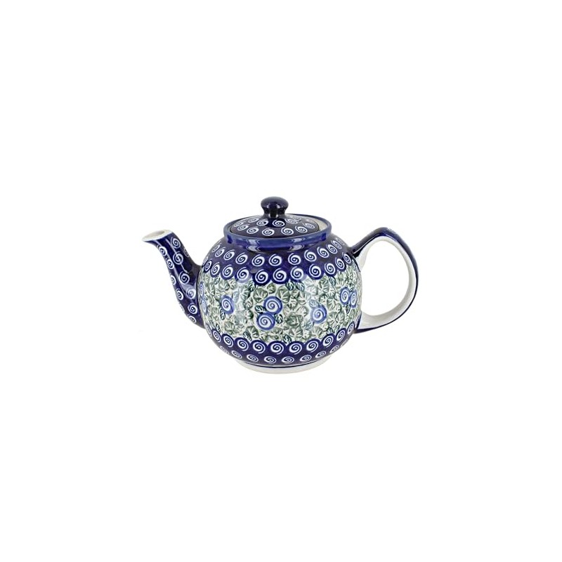 Blue Rose Polish Pottery Seaside Swirl Medium Teapot