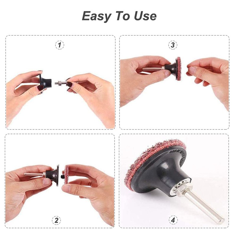 Saipor 3 Pcs 2 Inch Roll Lock Disc Pad Holder