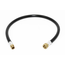 Flame King 32-inch Propane Thermo Plastic Hose Assembly, 3/8-inch ID, 3/8-inch MPT X 1/2-inch Female Flare, for RVs and Travel Trailers