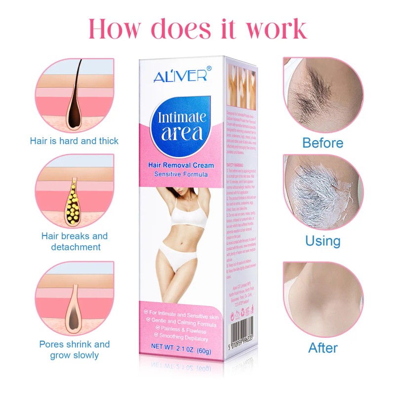 Crema Depilar Mujer Indolora Fórmula Sensible Areas Intimas