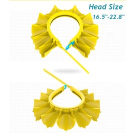 Baby Shower Cap Silicone Bathing Hat, Adjustable Shower Cap Kids, Infants Soft Protection Hat Safety Visor Cap Hat for Toddler Children (Yellow, Big Size(1-12 Years old/16.5-22.8 Inches))