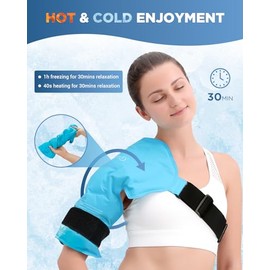 Comfytemp Comfytemp Shoulder Ice Pack for Injuries Reusable Gel Ice Wrap, Shoulder Ice Pack Rotator Cuff Hot Cold Pack, Shoulder Ice Pack Wrap for Sports Injuries