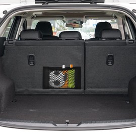 Universal Mesh Cargo Net for Car Trunk Storage Elastic Cargo Net Pocket with Sticker Organizer Pouch Bag Storage for Cars Sedan SUVs Vans Camper, RV Travel Trailer 9.8" x 19.6" (2pc Black)