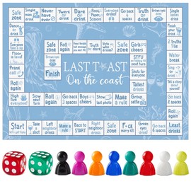 Justforjoyful Board Games for Adults Party Games for Game Night Fun Interactive Take A Shot Game Birthday Groups Family Play Date Night Bachelorette Party Supplies Age 21+ 2-8 Players(Blue)