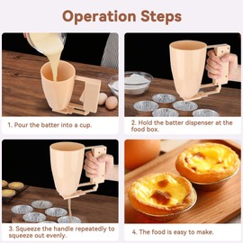 Pancake Dough Dispenser with Handle for Cupcakes, Waffles, Muffin Mix, Crepes and Cakes