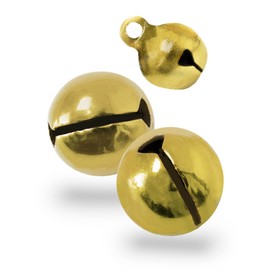 Kleenes Traumhandel Bells - Copper Bells - High-Quality Clamps - Robust Bells for Crafts and Decorating - Bells with Eyelets - 11 x 7 mm (Gold Colour)
