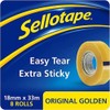 Sellotape Original Golden Tape Roll Non-static Easy-tear Small 18mmx33m Ref