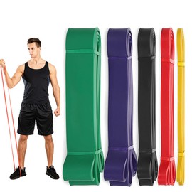 5-Pack Resistance Bands Set for Workout and Strength Training, Heavy Duty Pull-Up Assist Bands with 5 Levels, Long Stretch Exercise Bands for Fitness, Home Gym, Physical Therapy