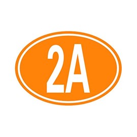 Oval 2A Sticker - Decal - Die Cut - 2nd Amendment - Orange 17.18" x 12.00"
