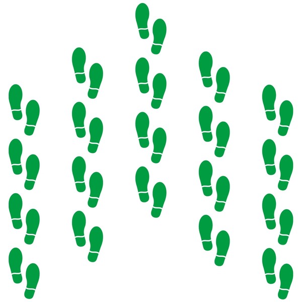 CAOCAOOO 20 Pairs 40 Prints Green Footprints Floor Decals 7