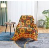 Red Sunflower Throw Blanket with Fringe Boho Throw Blankets Recliner
