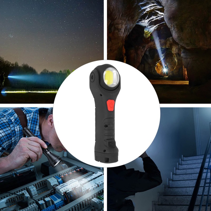 Flashlight 360 Degree Rotatable USB Charging Super Bright Magnetic Handheld