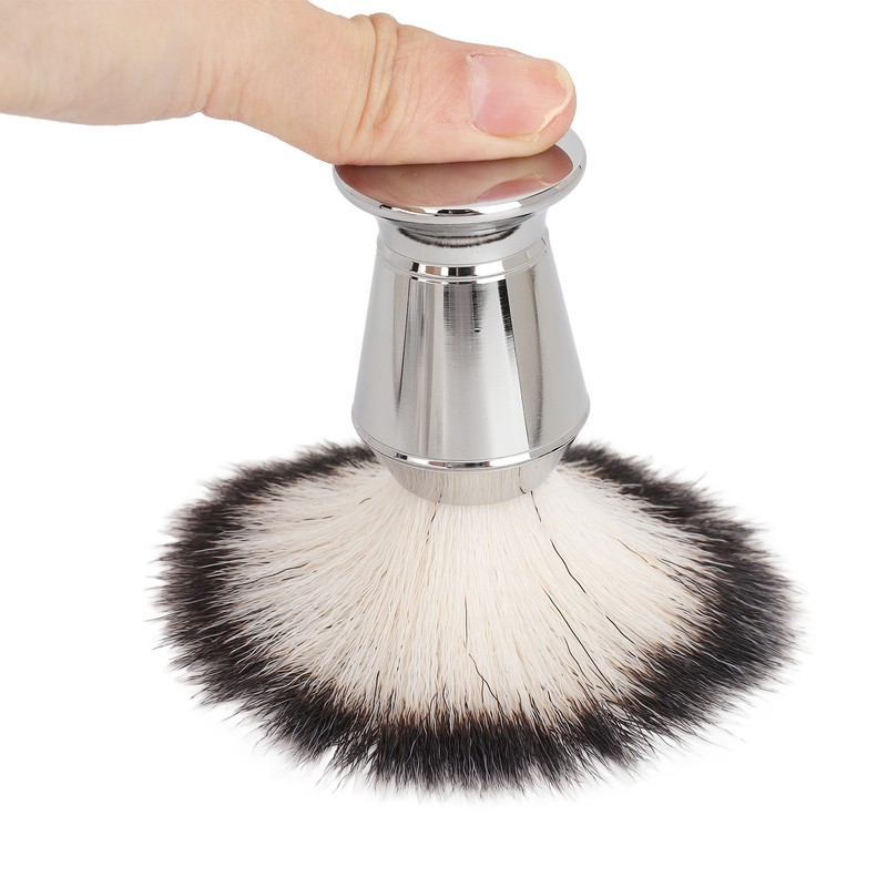Beard Foam Brush Fine Synthetic Bristles Stainless Steel Fast Dry