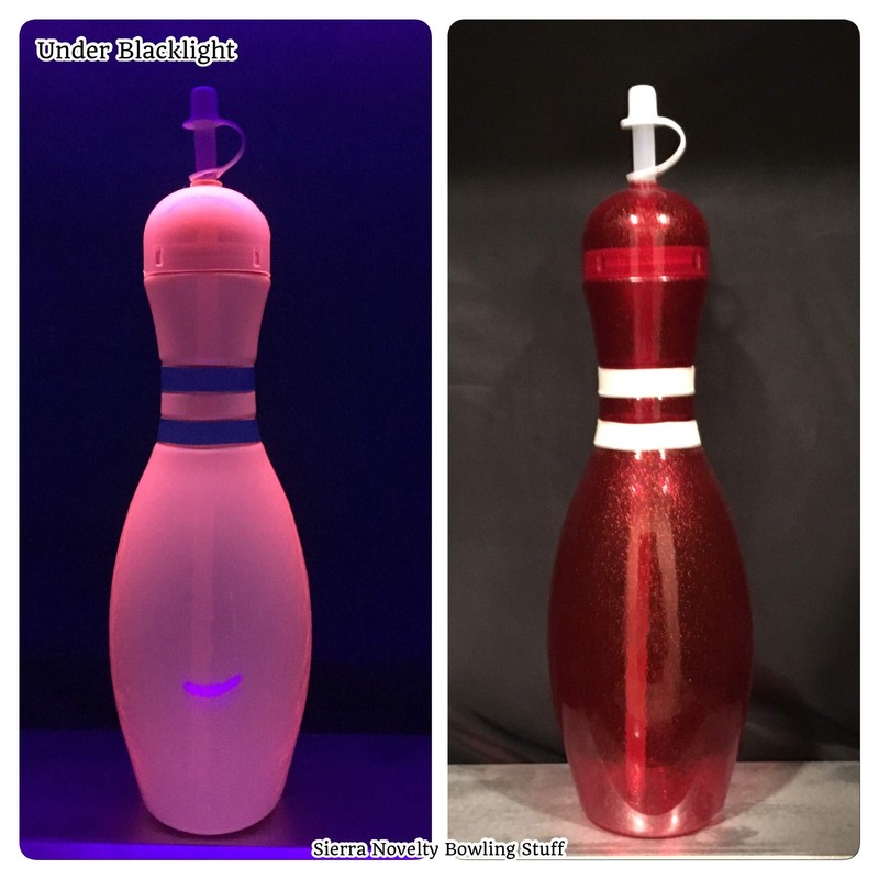 Large Bowling Pin Water Bottles Red - 6 Pack