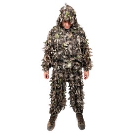 Arcturus 3D Ghillie Leaf Suit: Lightweight, Breathable Leafy Camo Suit for Hunting, Paintball, and Airsoft with Over 1,000 Laser-Cut Leaves (Dark Woodland, ML)