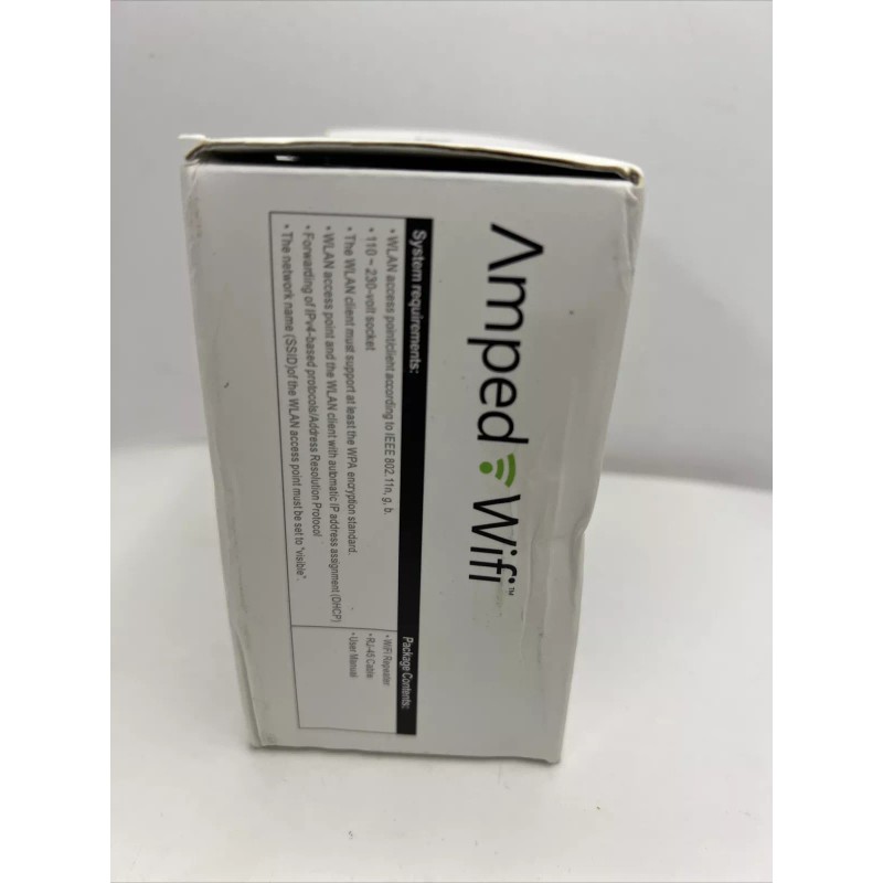 AMPED WIFI Wireless Repeater Range Extender Booster + RJ-45 Cable