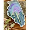 Chicago Illinois Night Sky Cityscape City State Sticker Map State