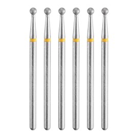 HARFINGTON 6pcs 325-400 Grits Diamond Grinding Bit 2.3mm Ball Head 2.35mm Shank 2.3mm Length Stone Sanding Drill Bits Rotary Tool for Ceramic Glass Nails Grinding Polishing