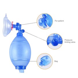 Adult/Child and Pediatric CPR Manual Resuscitation Training Kit - Includes 1 Adult/Child CPR Mask, 1 Pediatric Mask, 1 Adult/Child and 1 Pediatric Valve Squeeze Bag, 2 Reservoir Bag - Full BMV Kit