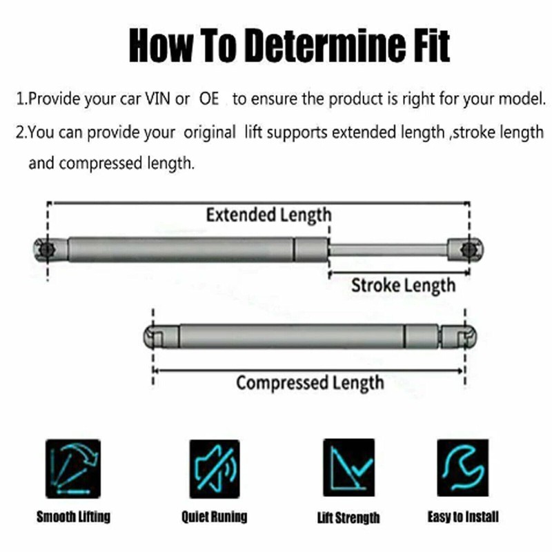 AONNOUS 6 Gas Struts for ARB Canopy Window-ONLY Work When