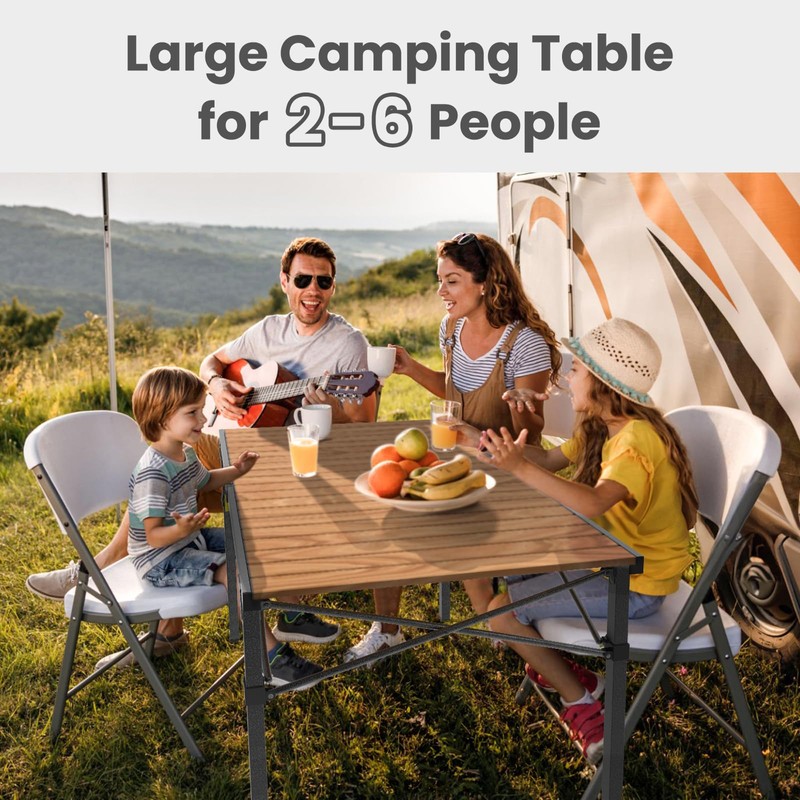 Large 46.4" Camping Table for 2-6 People - 220lbs Capacity