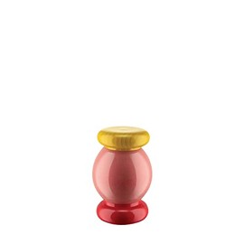 Alessi Totem Domestici ES18 2 - Design Salt, Pepper and Spice Mill in Beech, Pink, Red and Yellow Wood