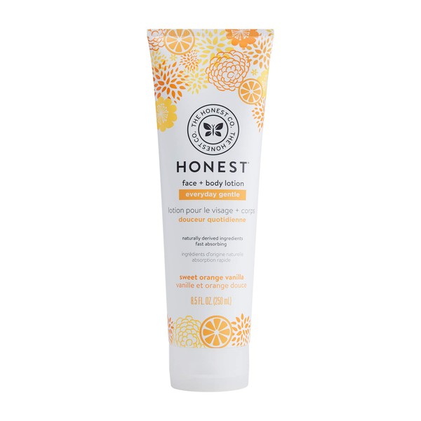 The Honest Company Everyday Gentle Sweet Orange Vanilla Face + Body Lotion | Dermatologist Tested | Gentle for Babies | Baby Lotion | Orange and Vanilla Extracts & Coconut Oil | 8.5 Fl Oz