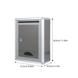 NUOBESTY Small Wall Mounted Mailbox Stainless Steel Post Box Locking Security Drop Box Hanging Complaint Box for Outside