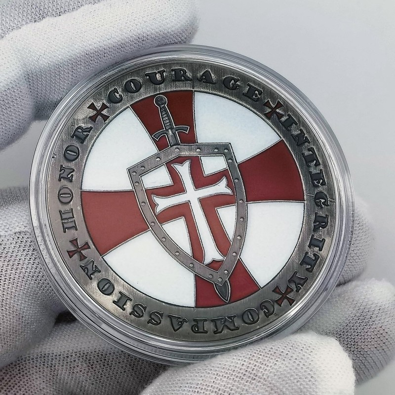 Knight Templar Challenge Coin Red Cross Religious Coin Inspirational Collection