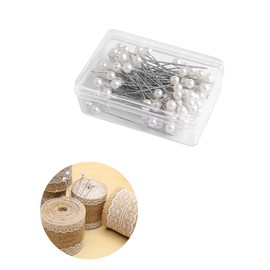 Pack of 200 4 cm pins with head, stainless steel pins, robust and durable pins with head, long pins, round faux pearl head needles, multi-purpose sewing needles