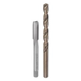 uxcell Tap & Bit Sets, M8 x 0.75 H2 Straight Flute Machine Thread Milling Tap, 7.2mm M35 Cobalt High Speed Steel (HSS-CO) Twist Drill Bit