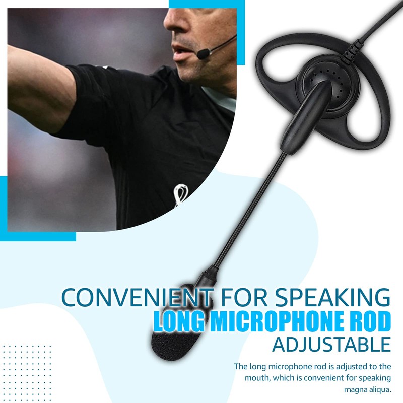 Retevis Walkie Talkie Headset with Boom Mic D Shape Double