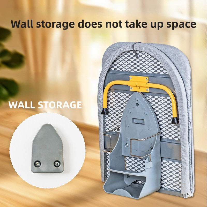Wall Mount Folding Ironing Board with Iron Holder, Tabletop Mini