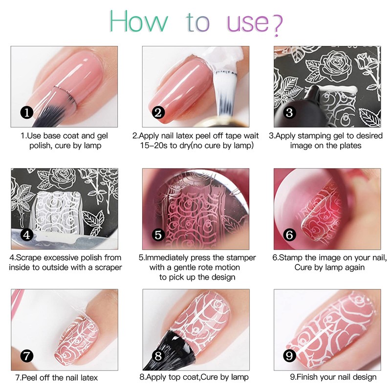 SEISSO Stamping Nail Polish Gels, 12 Colors Stamping Gels 0.25