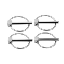4/6Pcs Stainless Steel 316 Lynch Pin Fastener, Heavy Duty Marine Tractor Linch Pin Clips Shaft Locking Pin (Pin Diameter 1/4" ,6.3MM, 4)