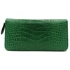 Nallyda Crocodile Embossed Cowhide Long Wallet, green