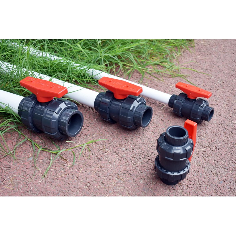 AIPOR 2" UPVC Union Ball Valve, Pool True Union Full