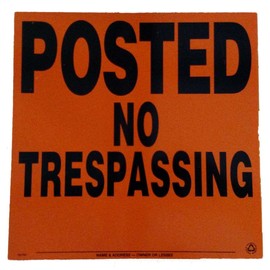 Minuteman Signs | 25 Pack Aluminum Posted NO TRESPASSING Sign (Orange)