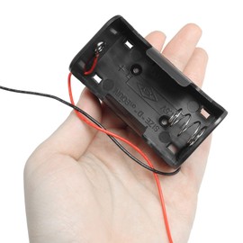 LUORNG - Soporte de batería para celdas D de 1,5 V con cables de alambre, caja de batería de tamaño D