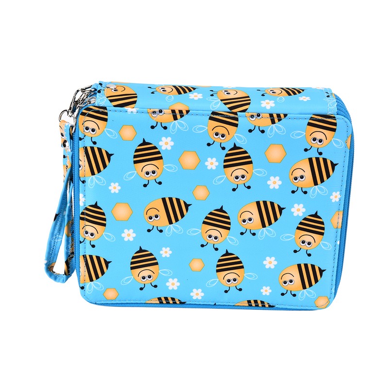 Pencil Storage Bag Bee Pattern High Capacity 127 Holes Multi