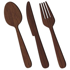 GANAZONO 1 Set Wooden Fork Spoon Sign Eat Signs Wall Decoration Utensil Wall Decor Rustic Kitchen Wall Decor Dining Wall Decor Home Decor Dining Room Wall Sign Buffalo Porch Basswood