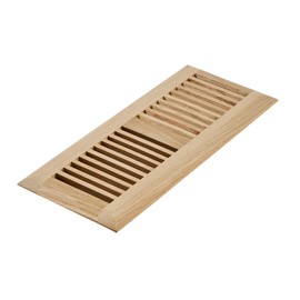 Razo White Oak Wood Floor Register, Drop in Vent Cover with Damper, 4x12 Inch (Duct Opening), 3/4 Inch Thickness, Unfinished