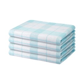 Hometex Premium Textiles Set of 4 Tea Towels | Oeko-Tex® Standard 100 - Made of 100% Cotton | Extra Absorbent and Quick Drying | 50 x 70 cm Aqua