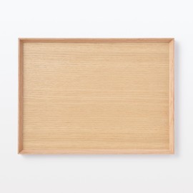 MUJI MDC80A2S Wooden Square Tray, Natural, Approx. Width 13.8 x Depth 10.2 x Height 0.8 inches (35 x 26 x 2 cm)