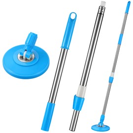 Spin Mop Replacement Handle 360 Degree Spin Mop Pole Handle Replacement Rotating Telescopic Stick for Head Replace Spinning Household Cleaning Accessories for Home(Cute Blue)