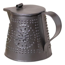 Irvin's Tinware Tinpunch Teapot: Decorative Accent, Smokey Black, 5.75" High